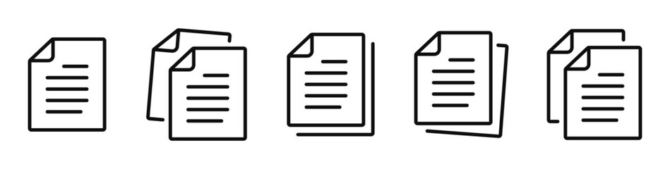 Document line icon. Paper document icons set. File symbol. Vector