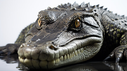 Obraz premium Wildlife crocodile isolated on white background