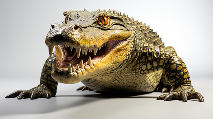 Obraz premium Wildlife crocodile isolated on white background