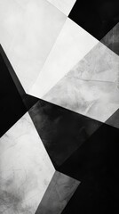 Abstract Piece in Black and White Intersecting Planes - Canvas Texture emphasis High Angle Recontextualized use of Paper contrasting Shadows Color Blocked Textile created with Generative AI Technology