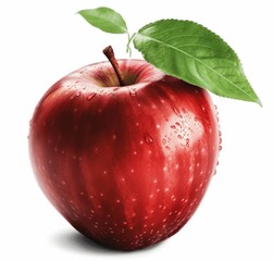 Ripe red apple isolated on a white background.