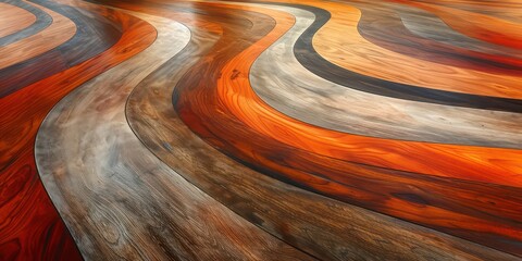 Multi-color a wood floor.