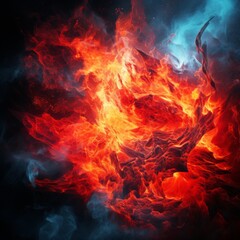 Fire and ice abstract painting
