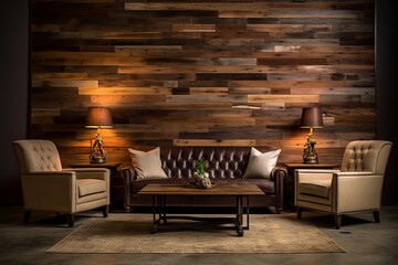 Rustic wood wall with warm, earthy tones