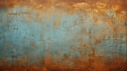 Blue and copper abstract painting