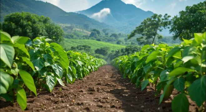 Chili plantations that have not yet bear fruit footage