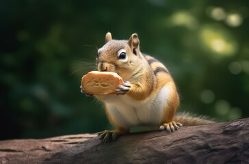 chipmunk stuffing nuts inside it's mouth