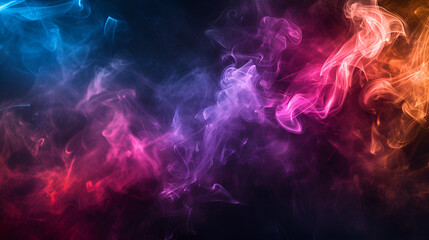 Fototapeta na wymiar Colorful smoke on a black background, generative ai