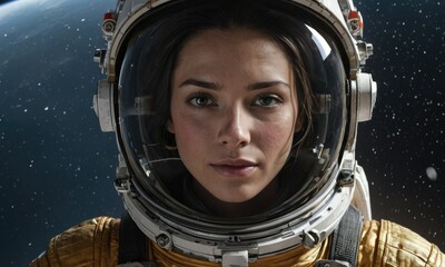 Stormwalker's Odyssey: Astronaut's Ornate Suit Radiates Elegance in Galactic Thunderstorm