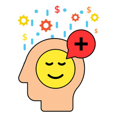 Positive behaviorism concept,  operant conditioning consequences vector color icon design, self improvement at workplace Symbol, business motivation Sign, goal-directed behavior stock illustration