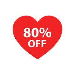 Red heart 80% off discount