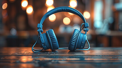 Foldable on-ear headphones with adjustable headband and compact design.  - obrazy, fototapety, plakaty