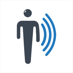 Motion sensor icon, walking man icon