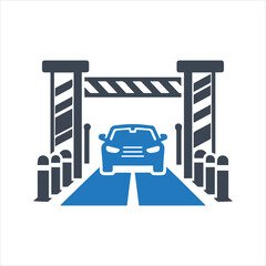 Car security barrier gate icon. barrier icon