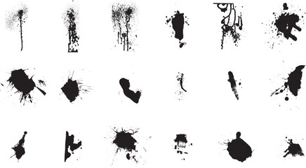 set of ink blots vector