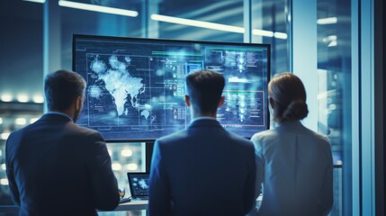 A group of IT specialists working together on a new project