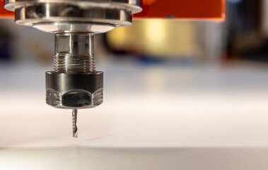 single-pass cutters, chips up for CNC processing on a white background
