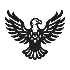 Eagle Fly. Eagle silhouette. eagle mascot spread the wings. eagle icon illustration isolated vector sign symbol
