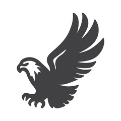 Eagle Fly. Eagle silhouette. eagle mascot spread the wings. eagle icon illustration isolated vector sign symbol