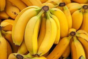 A close-up of ripe, yellow bananas