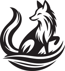 Fox silhouette vector drawing image