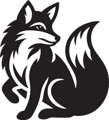 Fox silhouette vector drawing image