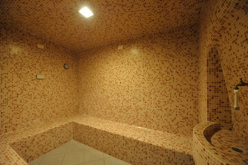 turkish bath, steam room, interior of a steam bath