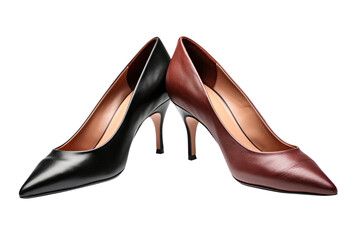 A pair of fashionable black and red high heels for women with a business woman style. Isolated