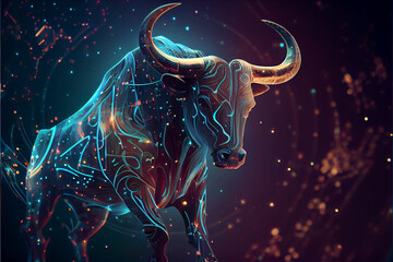 Taurus Astrological Sign Abstract Background - obrazy, fototapety, plakaty