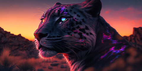 Electrifying Spots: The Neon Leopard