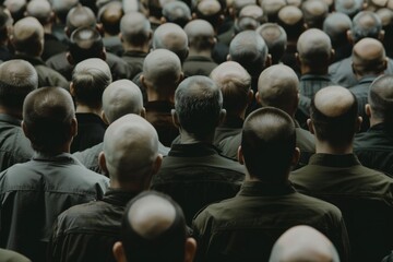 Obraz premium Large Group of People Standing in a Crowd. Generative AI.