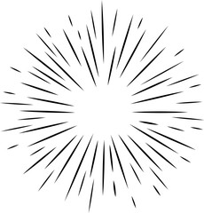 Fototapeta premium Light reflections effect. Sunlight burst. Radial sun beams. Firework sparkles. Monochrome. Isolated. Manga style backdrop.