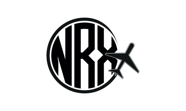 NRX three initial letter circle tour & travel agency logo design vector template. hajj Umrah agency, abstract, wordmark, business, monogram, minimalist, brand, company, flat, tourism agency, tourist