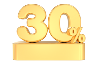 30 percent gold offer in 3d Render