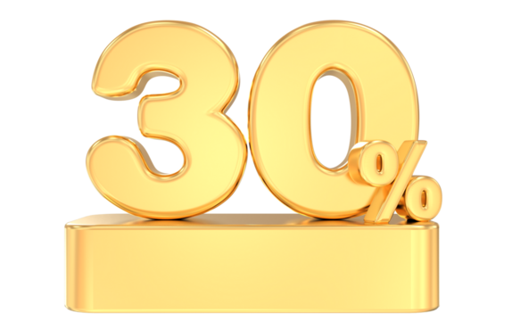 30 percent gold offer in 3d Render