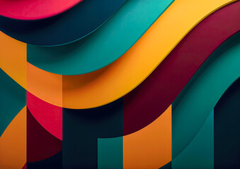 Obraz premium Abstract background with colorful curved lines Vector illustration 