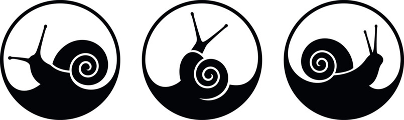 Grape snail logo. Isolated snails on white background