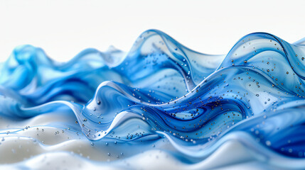 Smooth Blue Water Wave, Abstract Liquid Motion, Clean and Flowing Nature Texture, Elegance in Motion