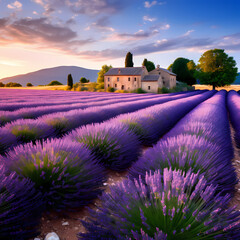 A field of lavender in the Provence region of France.