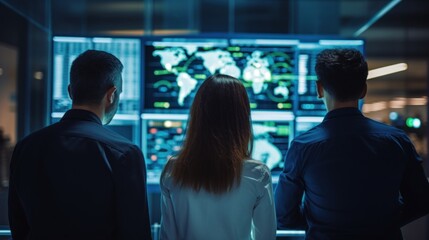 A group of IT specialists working together on a new project