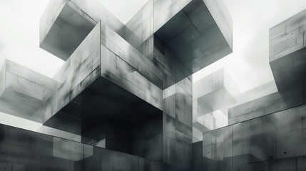 Complex geometric shapes in gray color