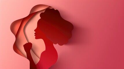 Woman silhouette inside in paper cut