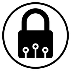 digital padlock glyph icon