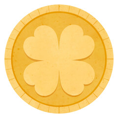 St Patrick’s day four leaf clover gold coin