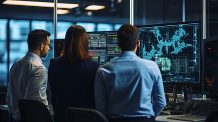 A group of IT specialists working together on a new project