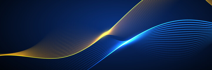 Abstract blue background with flowing lines. Dynamic waves. vector illustration.