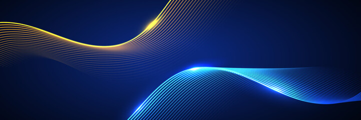 Abstract blue background with flowing lines. Dynamic waves. vector illustration.