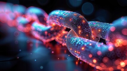 Obraz premium Blockchain Hand: A Digital Image of Connectedness and Collaboration with AI