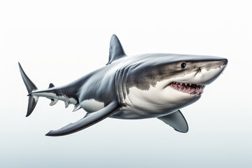 Obraz premium Great White Shark isolate on white background.