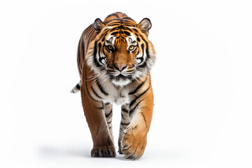 Fototapeta premium tiger standing, isolated on white background.